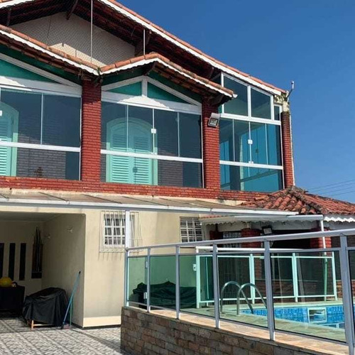 Imagem 1 de 10 de Belo Sobrado Frente Ao Mar Em Mongaguá