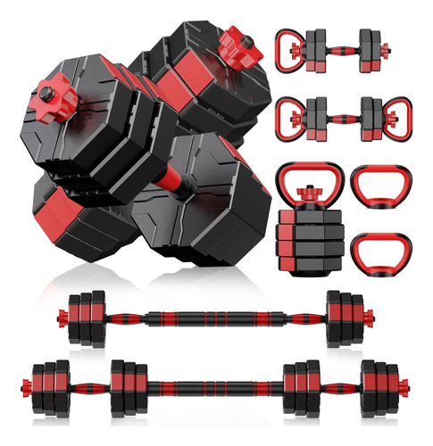 Set Juego Pesas Mancuernas Ajustable 20 Kg Premium Hexagonal