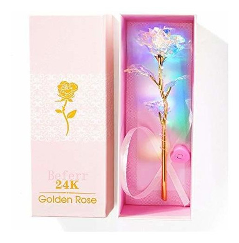 Beferr 24k Colorido Luminous Rose Artificial Led Light Flowe