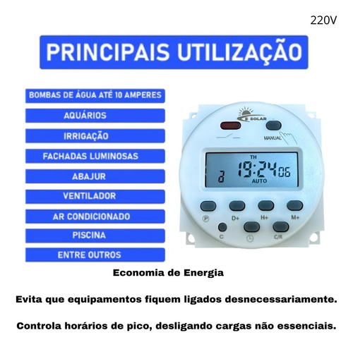 Timer Temporizador Digital Nano 220v - Pronta Entrega