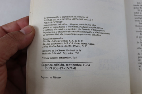 L5751 Lineas De Trasmision , Guias De Onda Y Fibras Opticas (Usado)