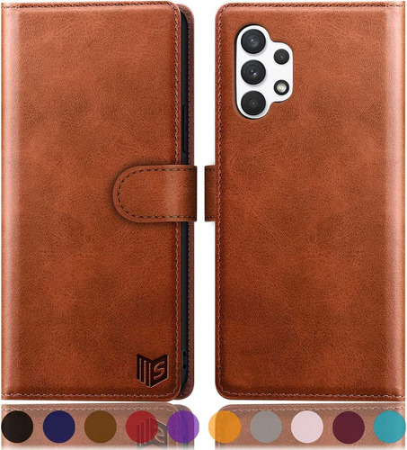 Funda Tipo Cartera Para Samsung Galaxy A32 5g Marron