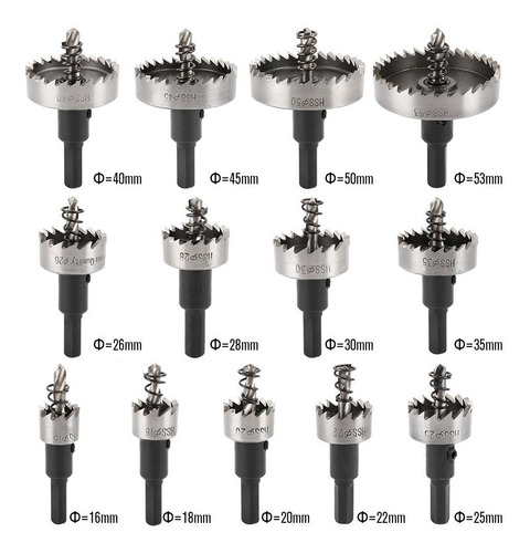 Hapemein® Broca Copa De Acero Rápido De 16-53 Mm Para Metal, 13 Piezas