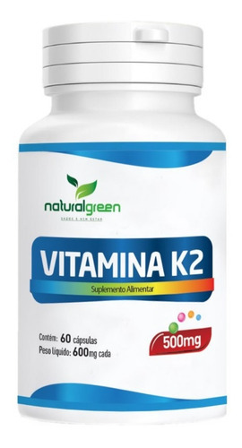 Vitamina K2 60 Cápsulas Limpa Artéria Saúde Do Coração. Sabor Sem Sabor