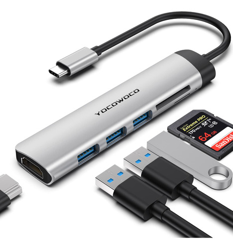 Usb C Hub-yocowoco Adaptador Dongle Usb C Para Macbook Pro,