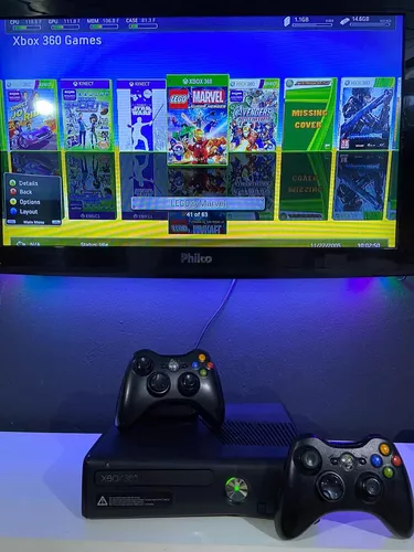 Xbox 360 Destravado Rgh (30 Jogos 2 Controles) - Escorrega o Preço