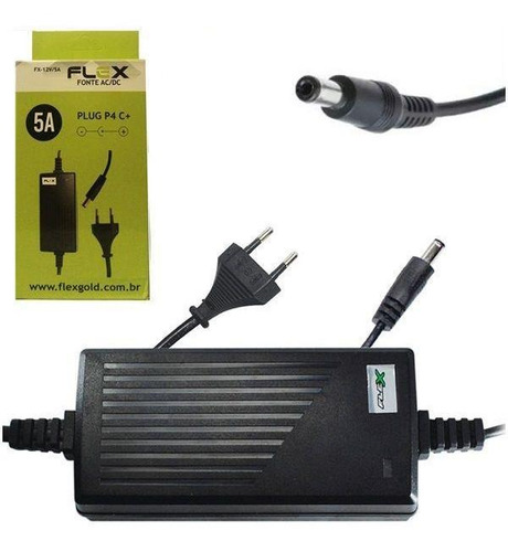 Fonte De Alimentação Estabilizada 12v 5aplug P4 Flex Gold