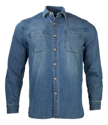 Camisa Algodón Orgánico Hombre Denim Azul Rockford