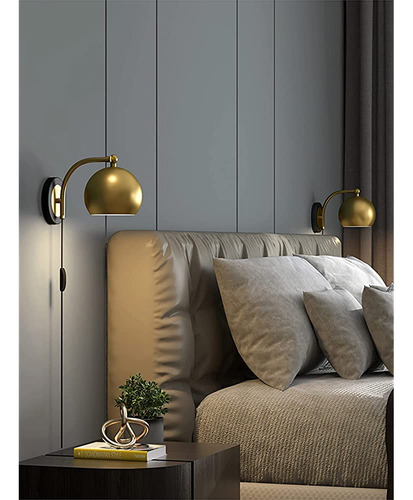 Aplique De Pared De Oro Oylyw Plug In Accesorio De Iluminaci
