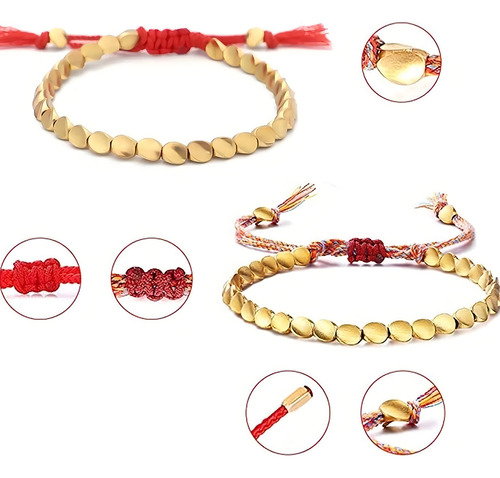Pulsera Cobre Tibetana Hecha A Mano De Cuerda Unisex Diámetro 5 Cm