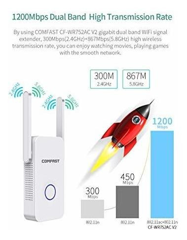 Mejorada Gigabit Wifi Amplificador 1200 Mbps Wireless Range