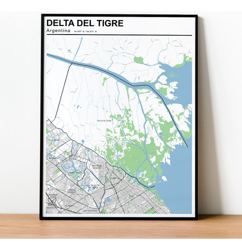 Mapa Delta De Tigre 80cmx61cm