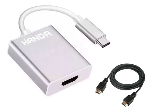 Adaptador Usb C A Hdmi + Cable 4k Macbook Notebook Celulares