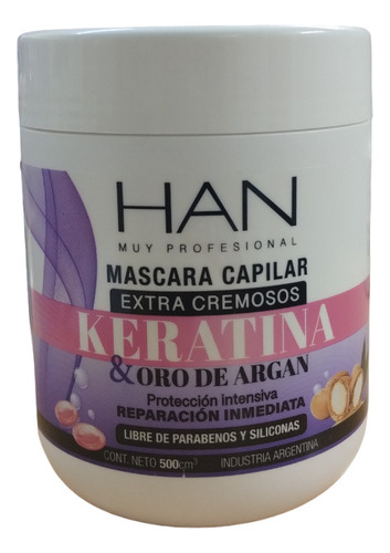 Han Shampoo +enjuague +mascara Keratina Fortalece +kit Peine