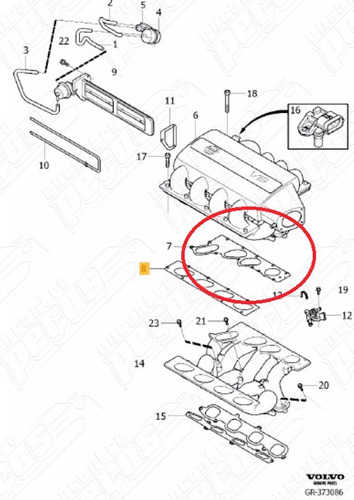 Junta Caixa Admissão Volvo Xc90 V8 Awd 05-10 Original 