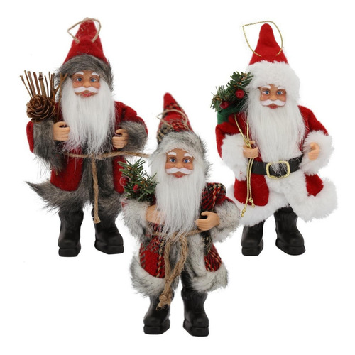 3pçs Papai Noel Enfeite Decoração Pendente Natal 20cm Magizi Voltagem O