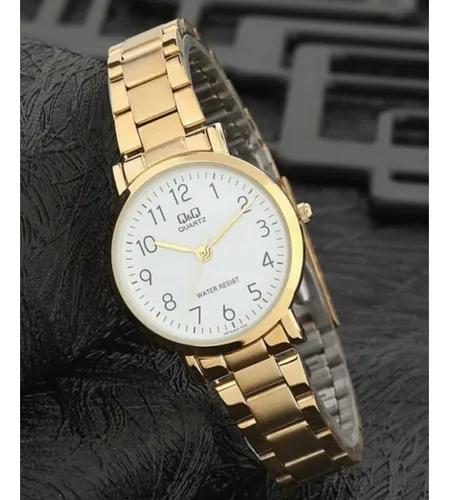 Reloj Q&q Qyq Q979j004y Casual Acero Mujer Dama + Estuche