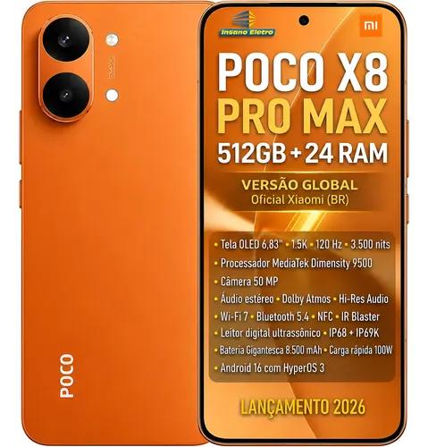 Xiaomi Poco X8 Pro Max 512gb 12+12gb Ram 8.500mah 5g Global
