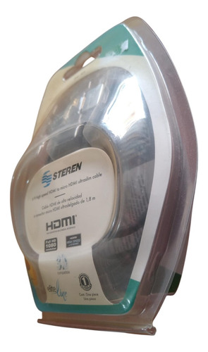 Cable Hdmi Steren A Micro Hdmi Ultra Delgado De 1,8m