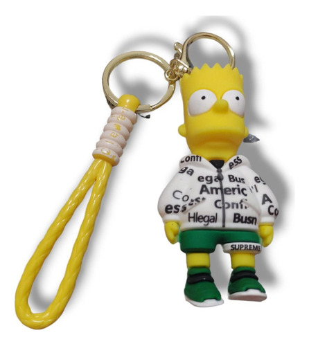 Bart Simpson Siliconado Llavero Cinta Pasapresilla Loose