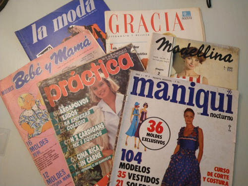 Revistas De Moda Pack X 6 '60 '73 '75 '87 ' (Usado)