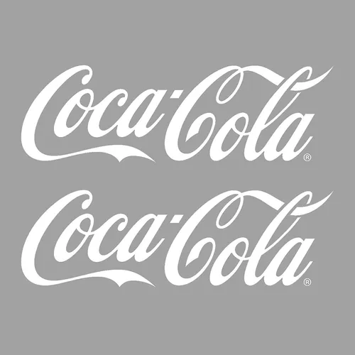 Calcomanías Vinilo Coca-cola Script Set 2 Blanco 29.2x8.9cm