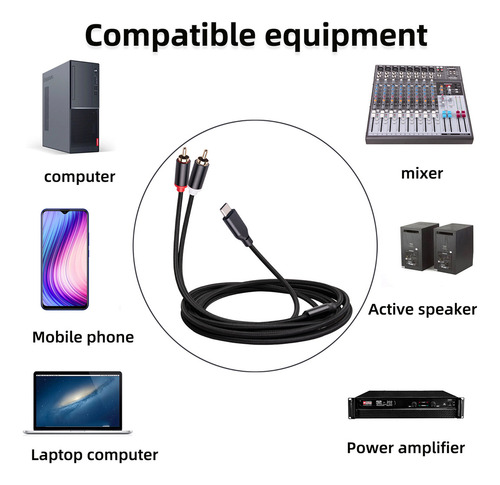 Cable De Audio Usb C A Rca -cable C A 2 Rca Tipo 2 Conectore