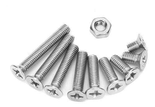 340pcs M3 Acero Inoxidable Cruz Tornillo De Cabeza Plana, To