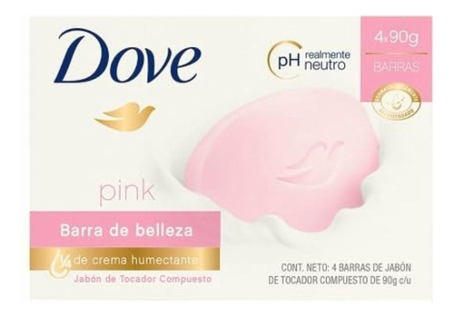 Dove Jabón Pink Barra, 90g (4 Piezas)