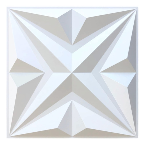 Panel De Pared 3d Estrella Pvc Blanco 50x50 Cm, 3.0 M² 12 Un