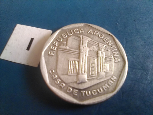 Moneda Reverso Casa De Tucumán De 5 Australes Argentina