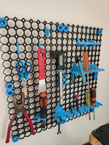 Tablero Organizador Herramientas Multiboard Encastrable Mod Negro Y Celeste