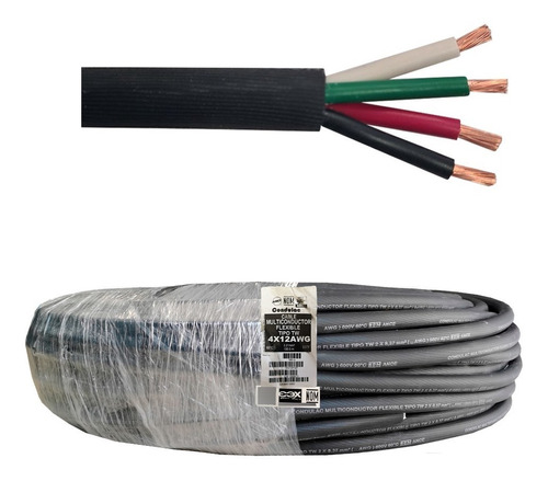 Cable Uso Rudo 4 X 12 Cobre X 20 Metros