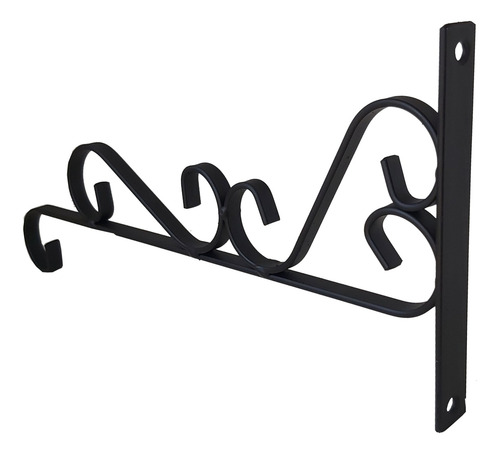 Imagem 5 de 5 de Gancho Suporte Rústico P/ Plantas Parede 30cm Preto Kit C/ 2