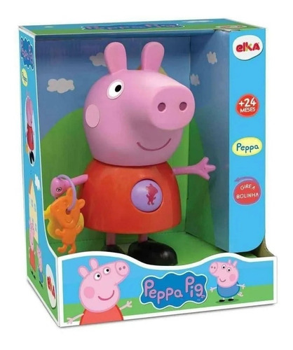 Boneca Peppa Pig Gira Bolinha Original 24 Cm - Elka