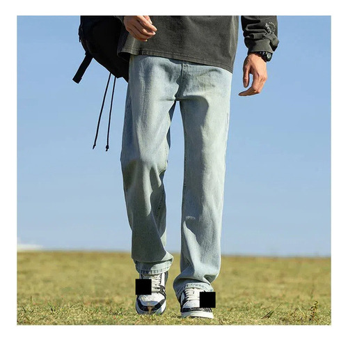 Bolso Jeans Pantalón Ancho Corte Recto Carpintero Unisex