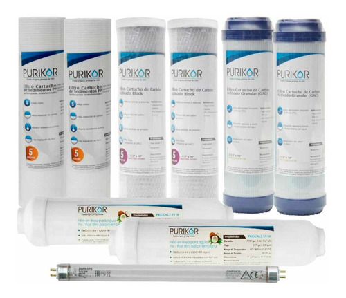 Kit Mantenimiento Sistemas Osmosis Inversa Purikor 12 Meses