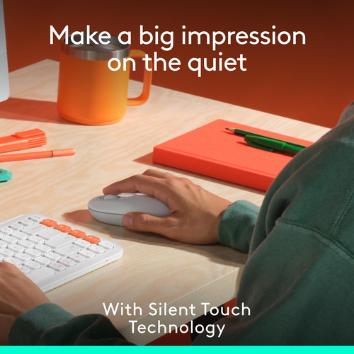 Ratón Bluetooth Inalámbrico Logitech Pop Compact Blanquecino