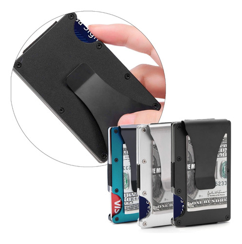 Billetera Tarjetero Clip Billetes Protector Rfid Anti Robo 