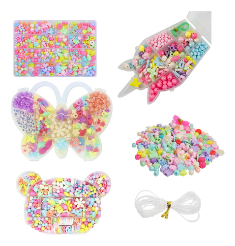 12 Kits Cuentas Bisutería Pulseras Collares Juguete Fiesta