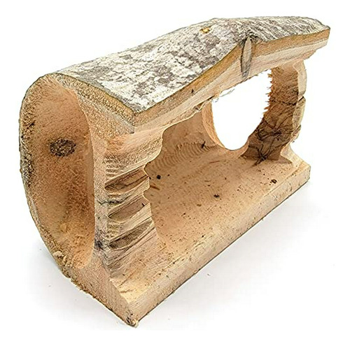 Establo De Belén De Madera De Olivo Sin Acabar, 4.7x7.1x2