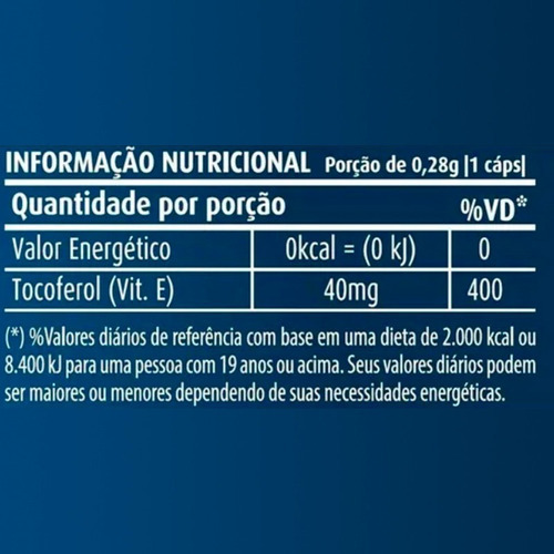 Vitamina E Tocoferol 250mg Apisnutri 60 Cápsulas