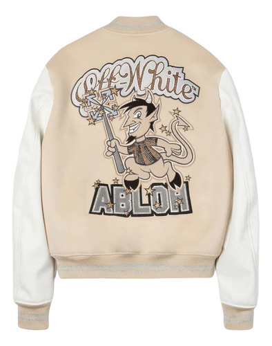 Jaqueta Off White Virgil Abloh X Ac Milan Varsity Jacket