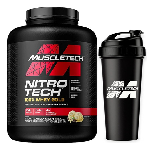 Nitro Tech 100% Whey Gold + Shaker - 69 Serv - Vainilla