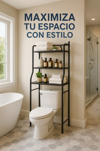 Mueble De Baño Sobre Water Estante Inodoro Los Gurises Negro