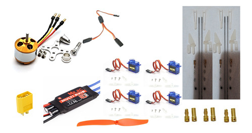 Kit Eletrônica Cessna Stick Motor 1000kv Esc 40a Linkagem 