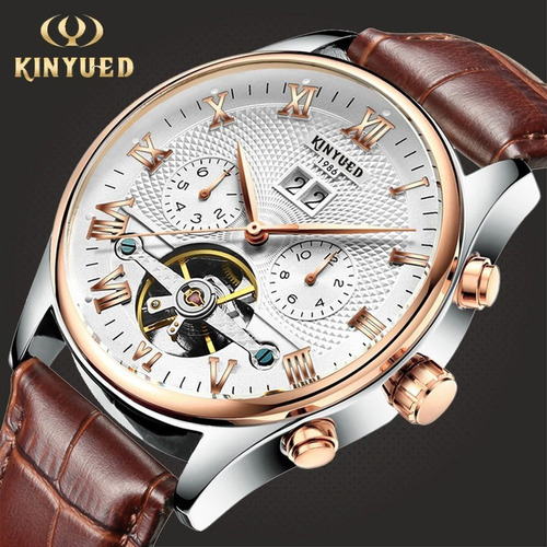 Reloj Mecánico Con Números Romanos Con Calendario Kinyued