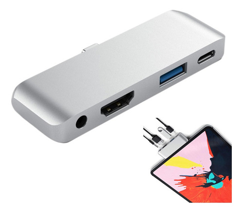 Adaptador De Conector Usb C Tipo C A Hdmi Pd Usb De 3,5 Mm