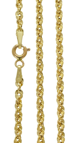 Cadena Torzal Torsal 50cm Hombre Y Mujer Oro 14k Spadafora