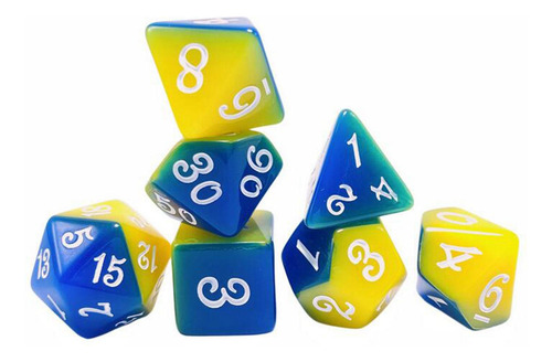2 X 7 Piezas De Dados De Juego De Varios Lados, Juego De